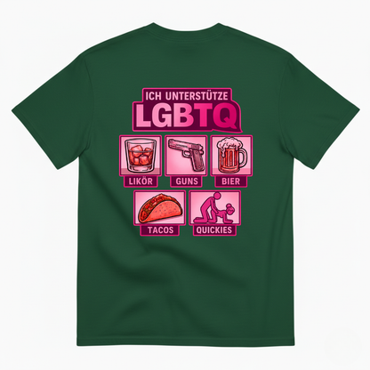 ICH UNTERSTÜTZE LGBTQ T-SHIRT (BACK PRINT)