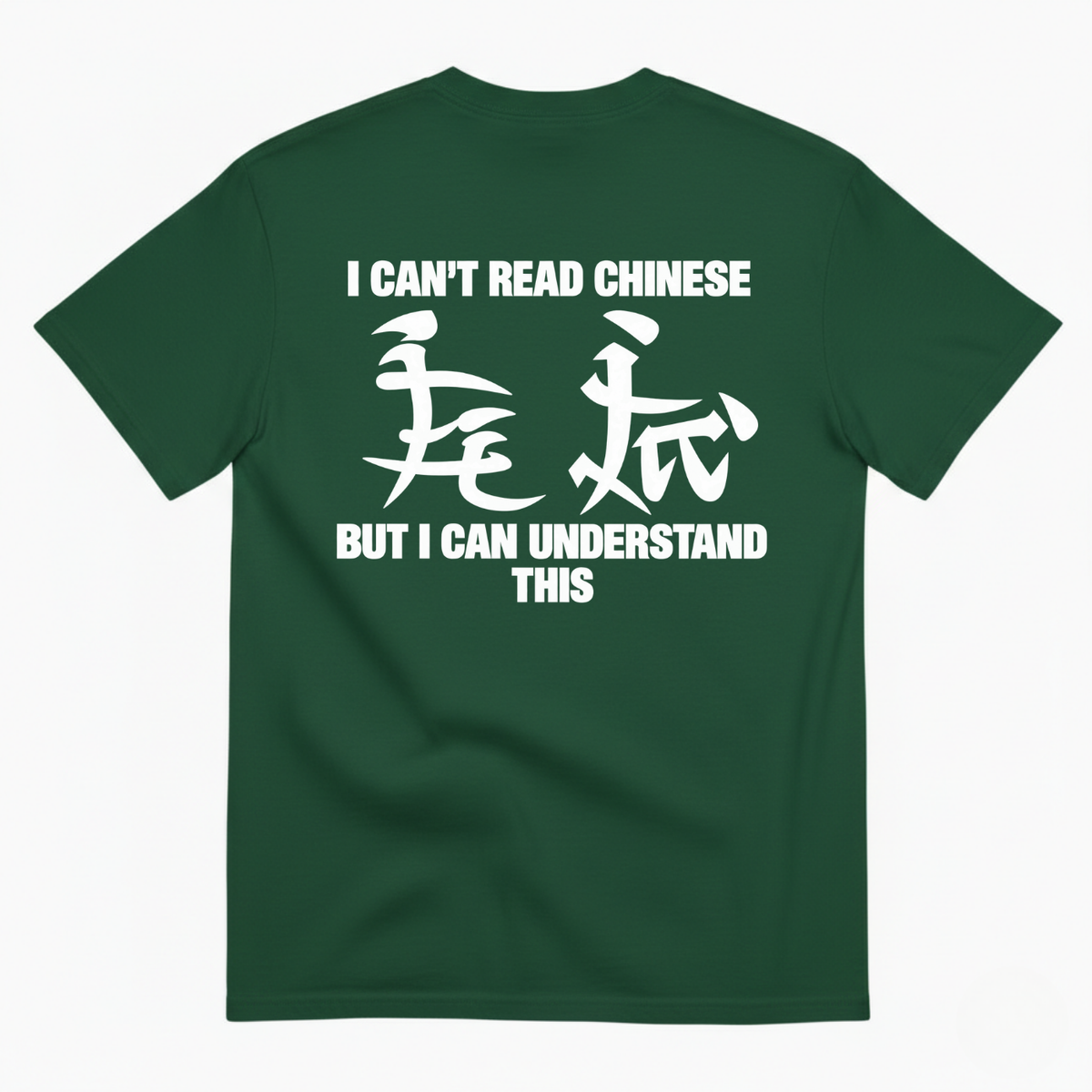I CAN’T READ CHINESE, BUT I CAN UNDERSTAND THIS T-SHIRT (BACK PRINT)