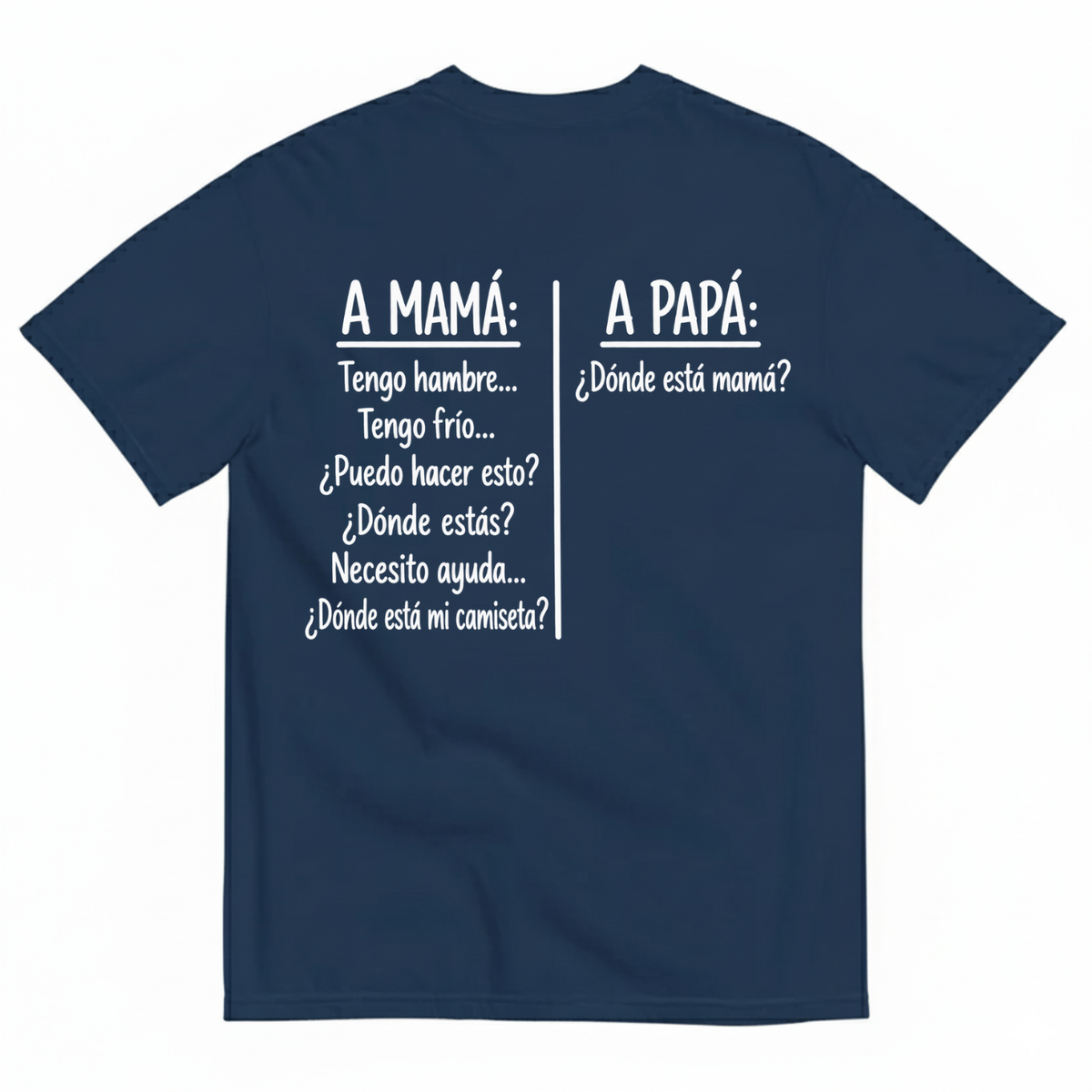 A MAMÁ A PAPÁ T-SHIRT (BACK PRINT)