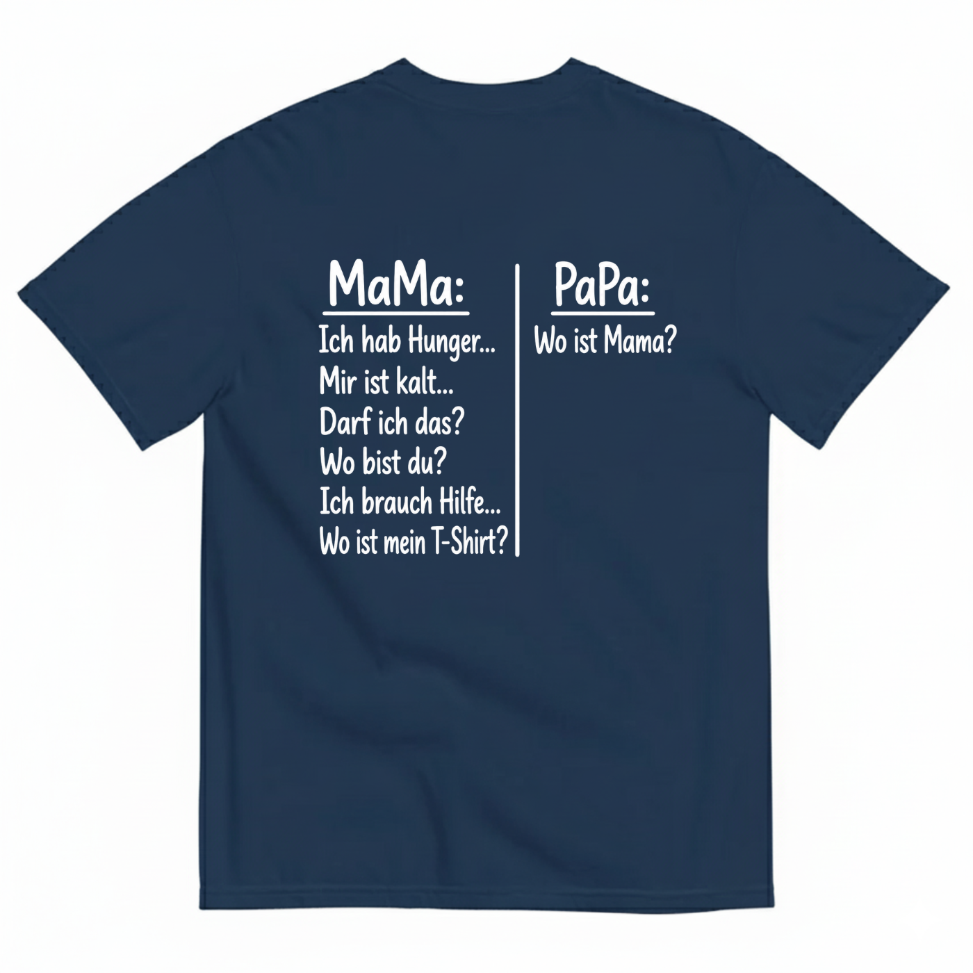 MAMA PAPA T-SHIRT (BACK PRINT)