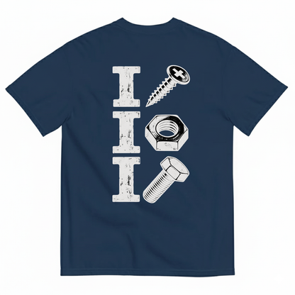 I SCREW / I NUT / I BOLT T-SHIRT (BACK PRINT)