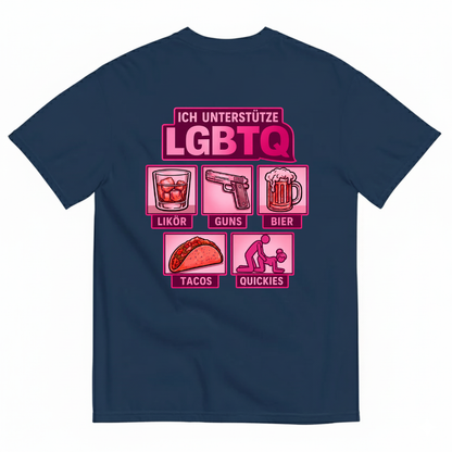 ICH UNTERSTÜTZE LGBTQ T-SHIRT (BACK PRINT)