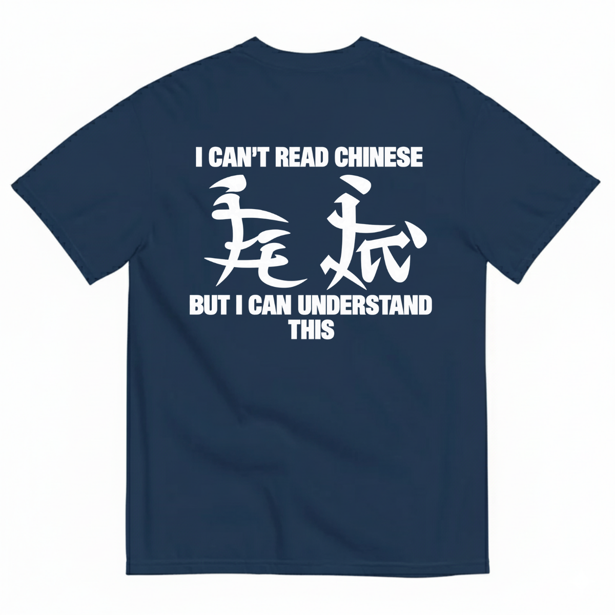 I CAN’T READ CHINESE, BUT I CAN UNDERSTAND THIS T-SHIRT (BACK PRINT)