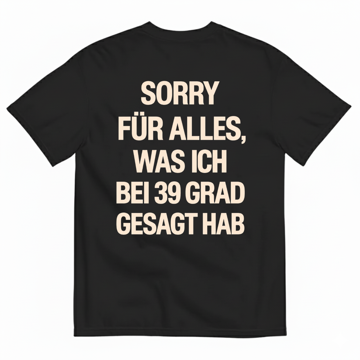 SORRY FÜR ALLES, WAS ICH BEI 39 GRAD GESAGT HAB T-SHIRT (BACK PRINT)