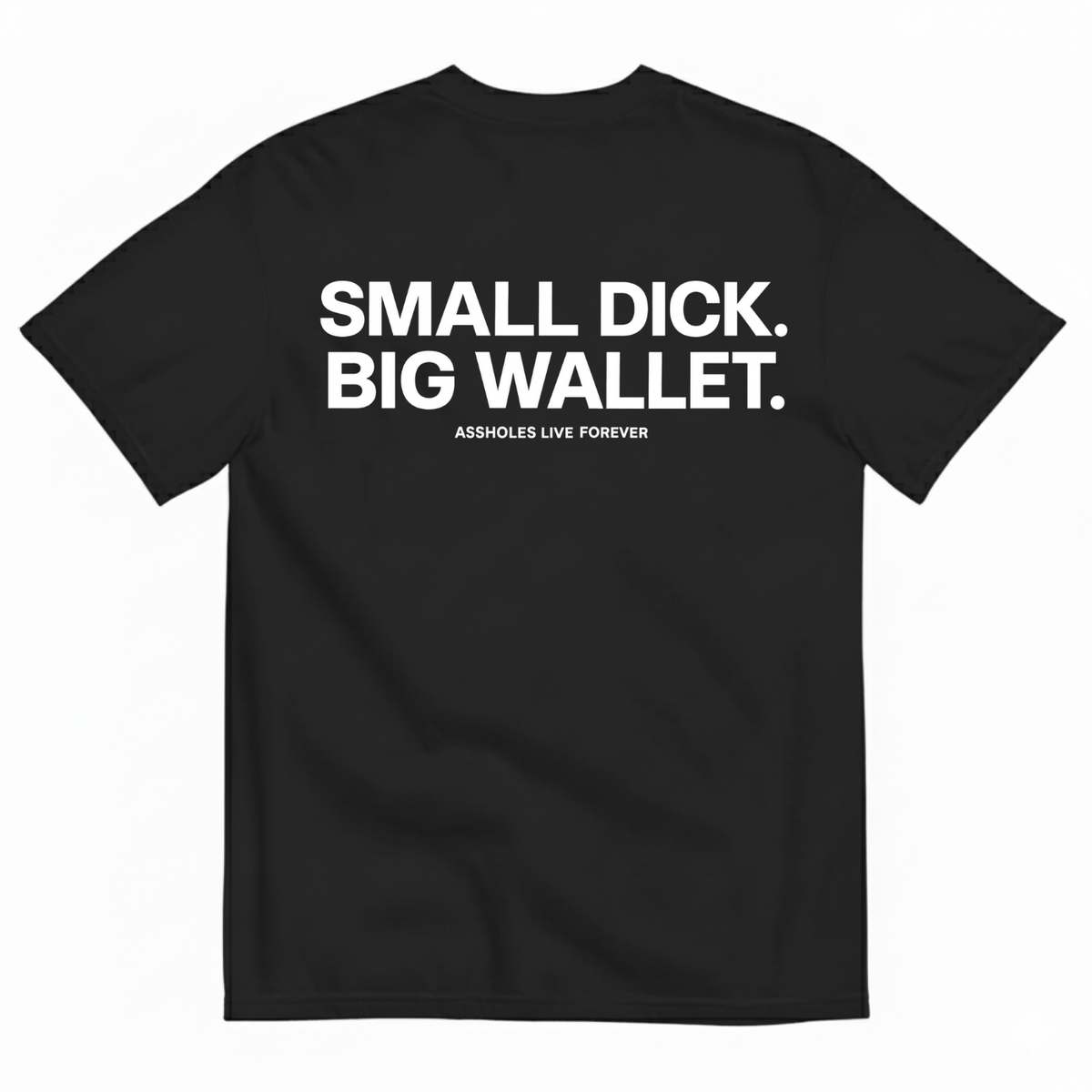 SMALL DICK. BIG WALLET T-SHIRT (BACK PRINT)