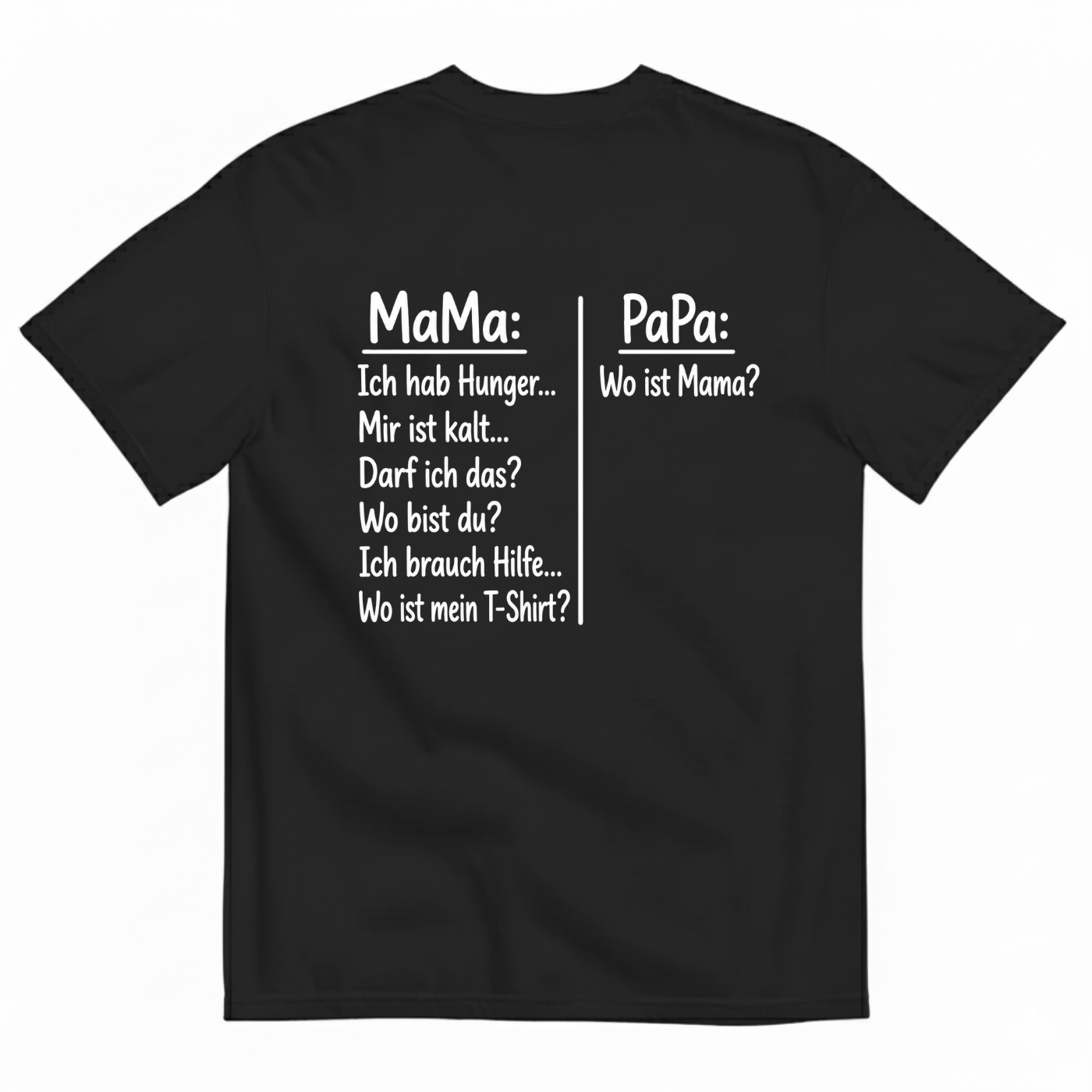 MAMA PAPA T-SHIRT (BACK PRINT)