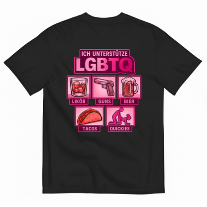 ICH UNTERSTÜTZE LGBTQ T-SHIRT (BACK PRINT)