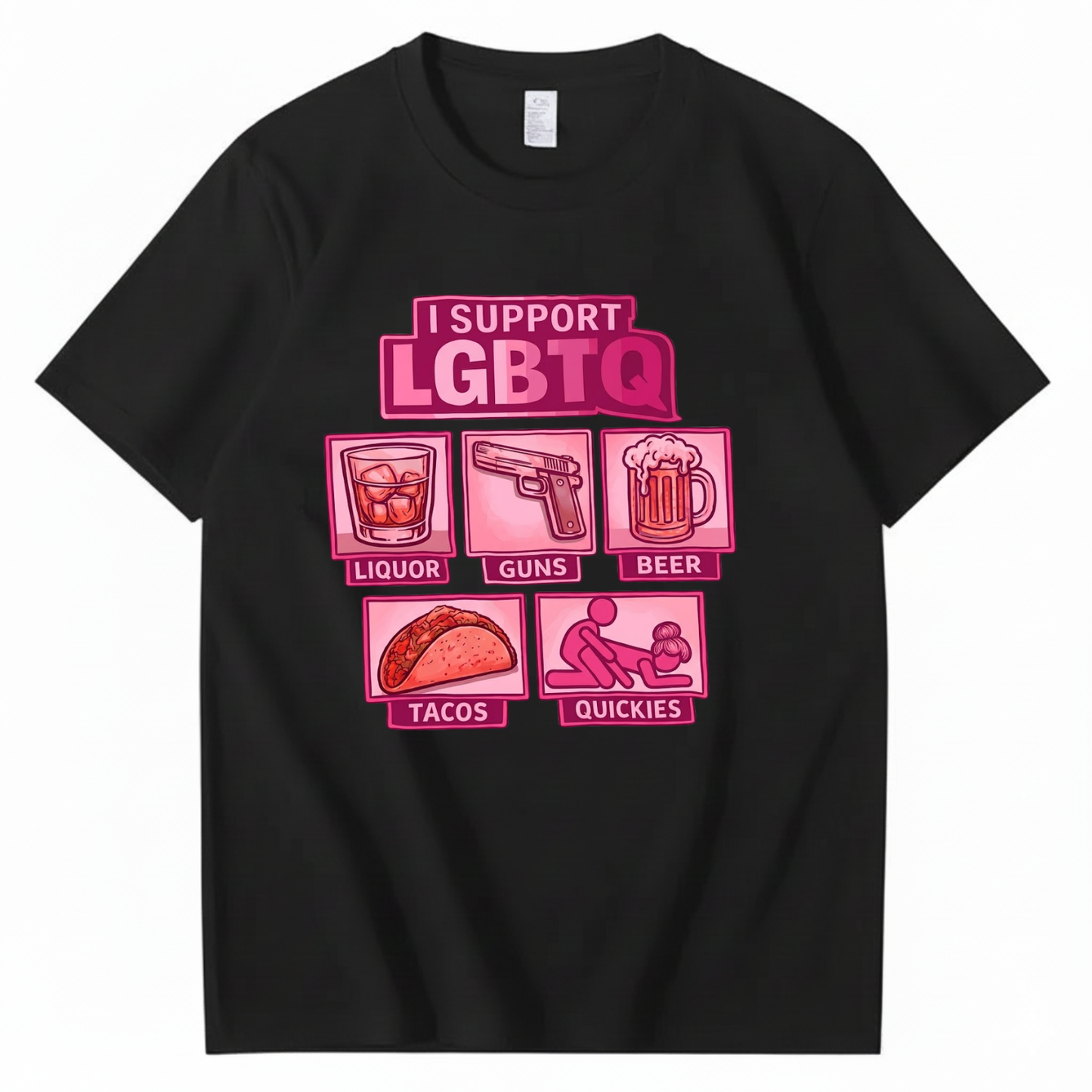 I SUPPORT LGBTQ T - SHIRT (FRONT PRINT)