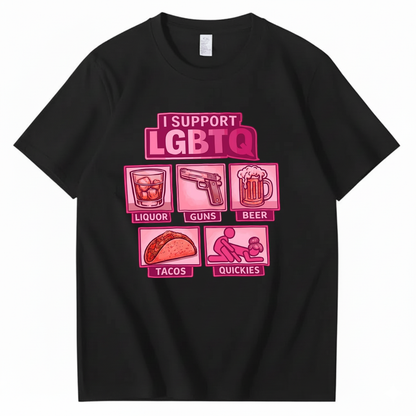 I SUPPORT LGBTQ T - SHIRT (FRONT PRINT)