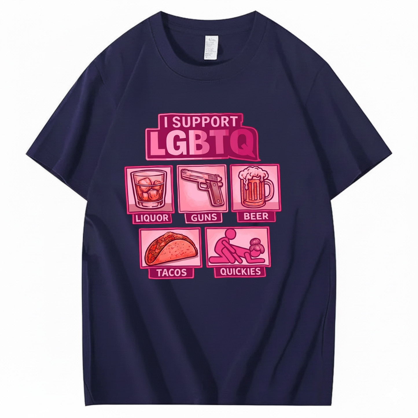 I SUPPORT LGBTQ T - SHIRT (FRONT PRINT)