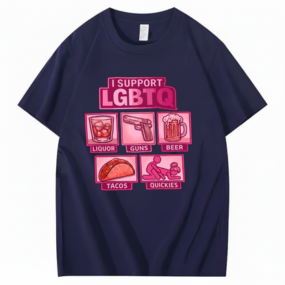 I SUPPORT LGBTQ T - SHIRT (FRONT PRINT)