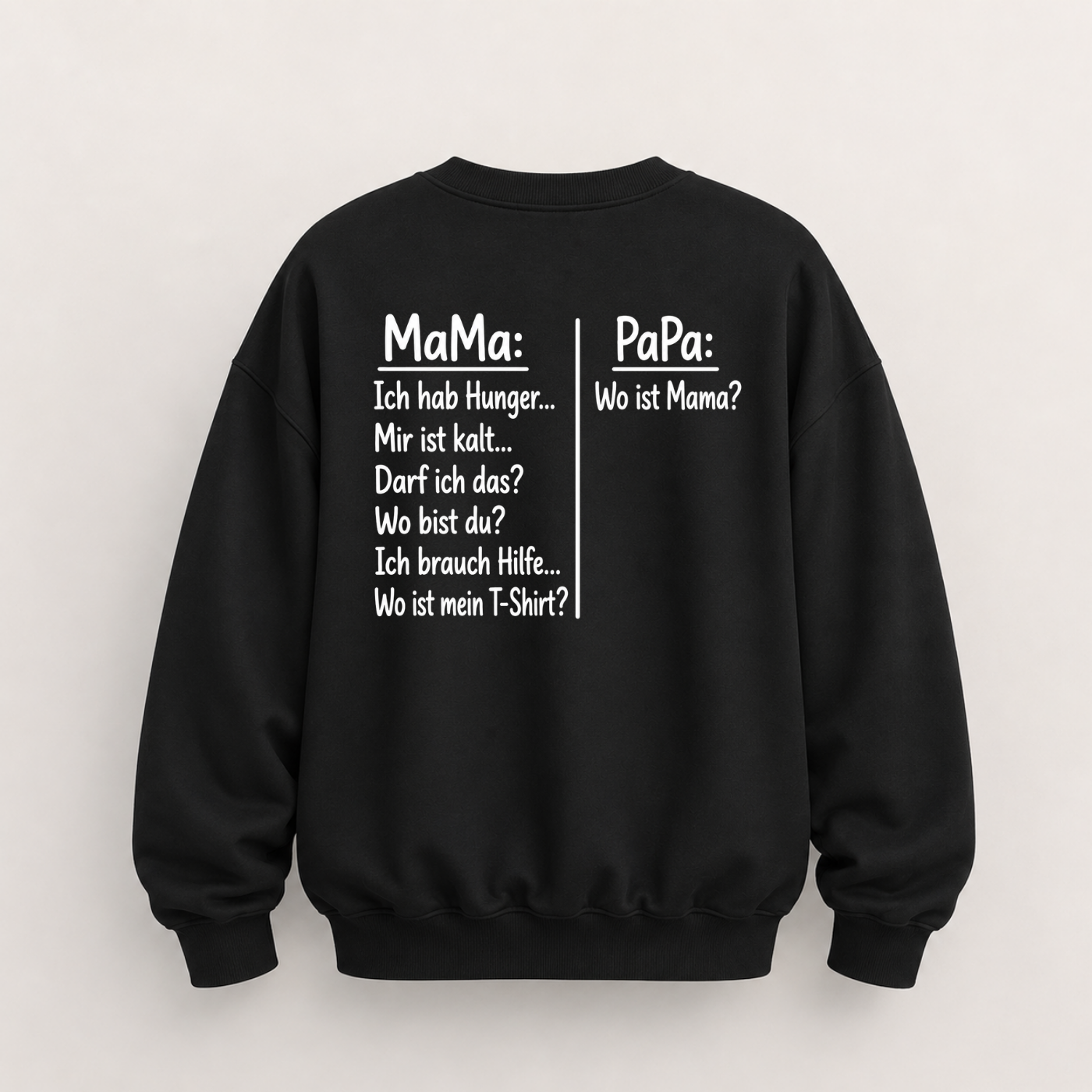 MAMA PAPA SWEATSHIRT (BACK PRINT)