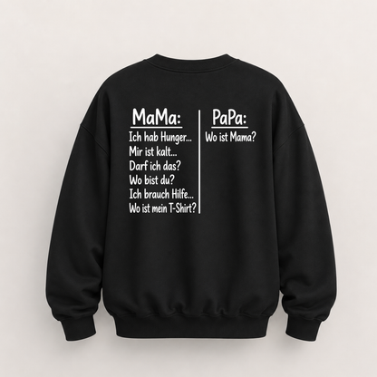 MAMA PAPA SWEATSHIRT (BACK PRINT)