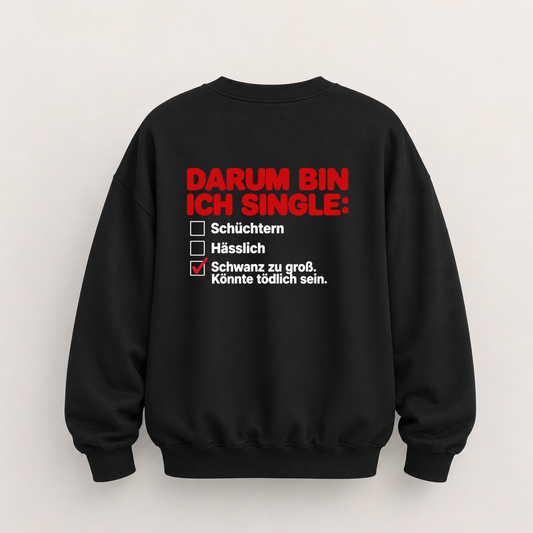 DARUM BIN ICH SINGLE SWEATSHIRT (BACK PRINT)