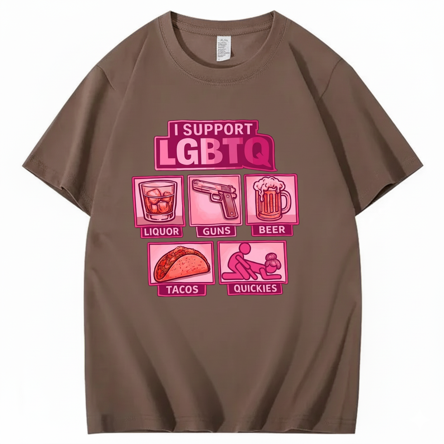I SUPPORT LGBTQ T - SHIRT (FRONT PRINT)