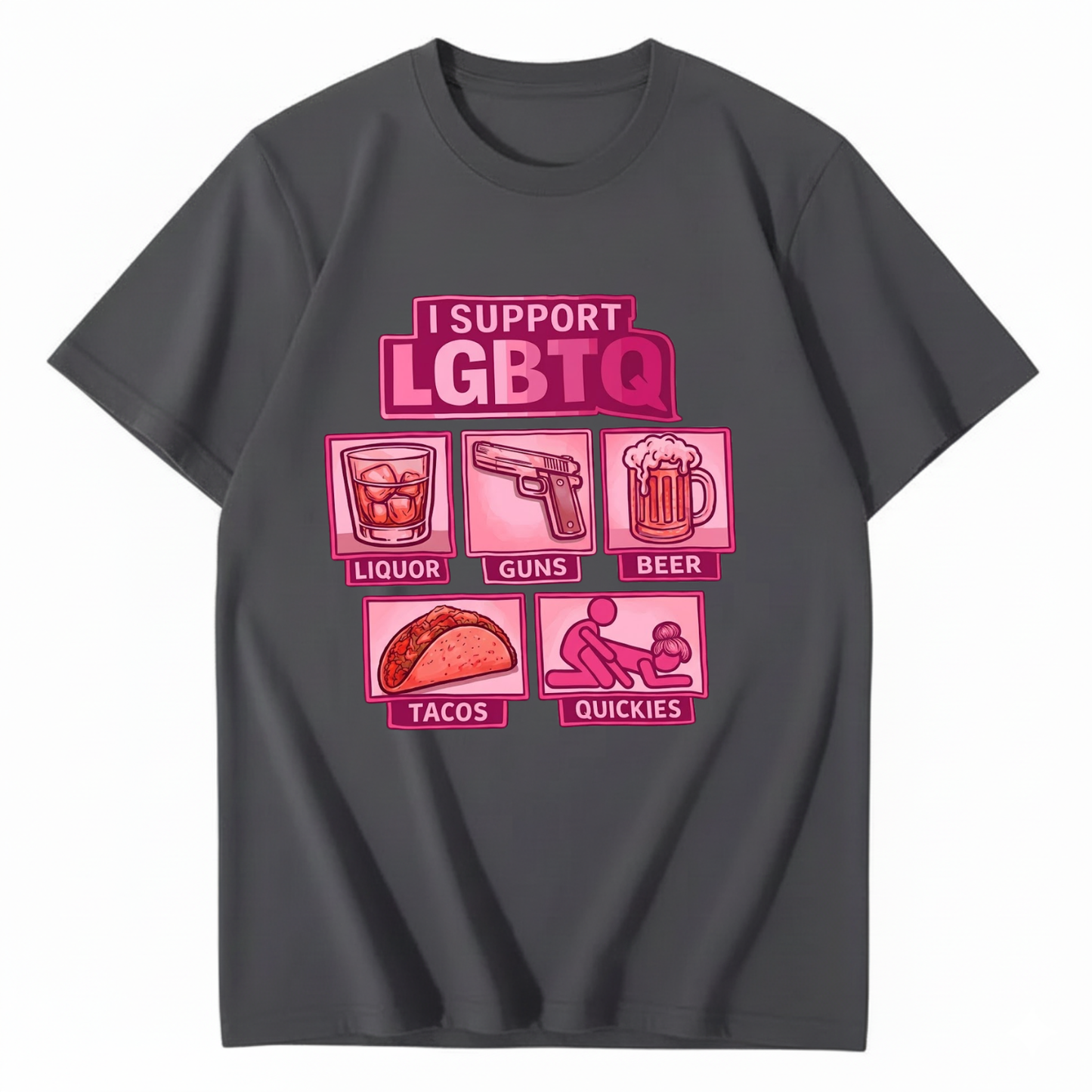 I SUPPORT LGBTQ T - SHIRT (FRONT PRINT)