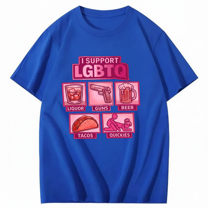 I SUPPORT LGBTQ T - SHIRT (FRONT PRINT)