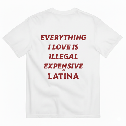 EVERYTHING I LOVE IS ILLEGAL EXPENSIVE OR LATINA T- SHIRT