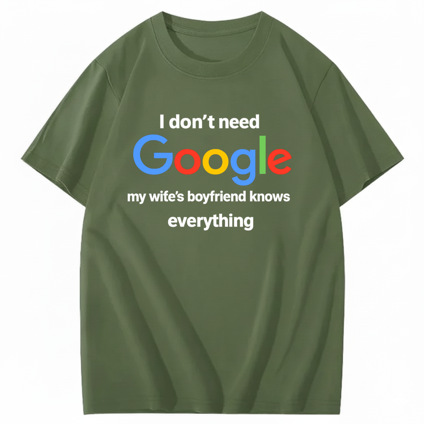 I DON'T NEED GOOGLE My Wife's Boyfriend Knows Everything T - SHIRT (FRONT PRINT)