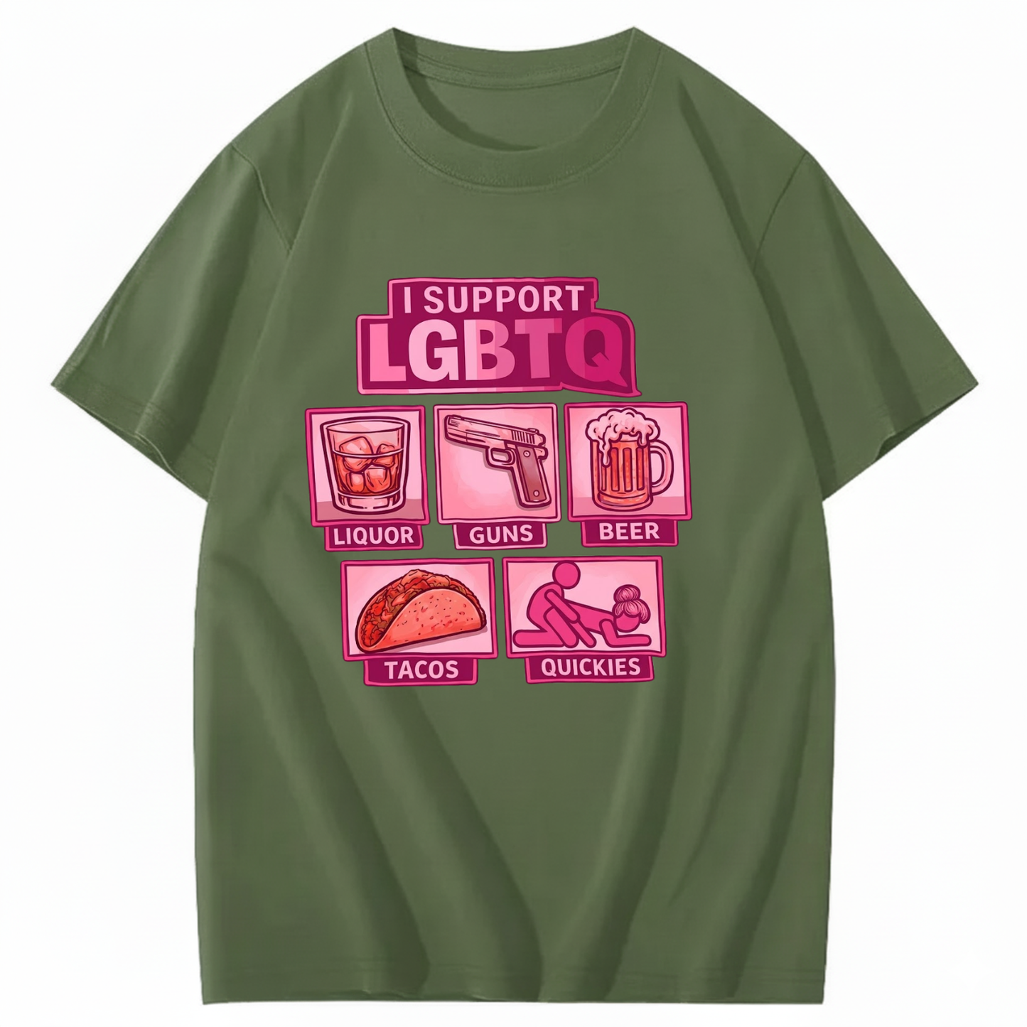 I SUPPORT LGBTQ T - SHIRT (FRONT PRINT)