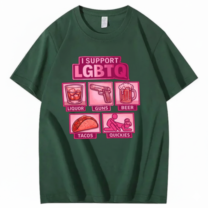 I SUPPORT LGBTQ T - SHIRT (FRONT PRINT)