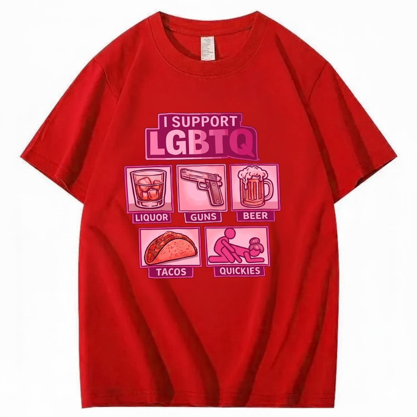 I SUPPORT LGBTQ T - SHIRT (FRONT PRINT)