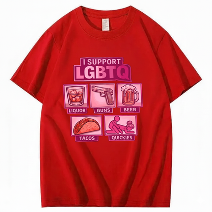 I SUPPORT LGBTQ T - SHIRT (FRONT PRINT)