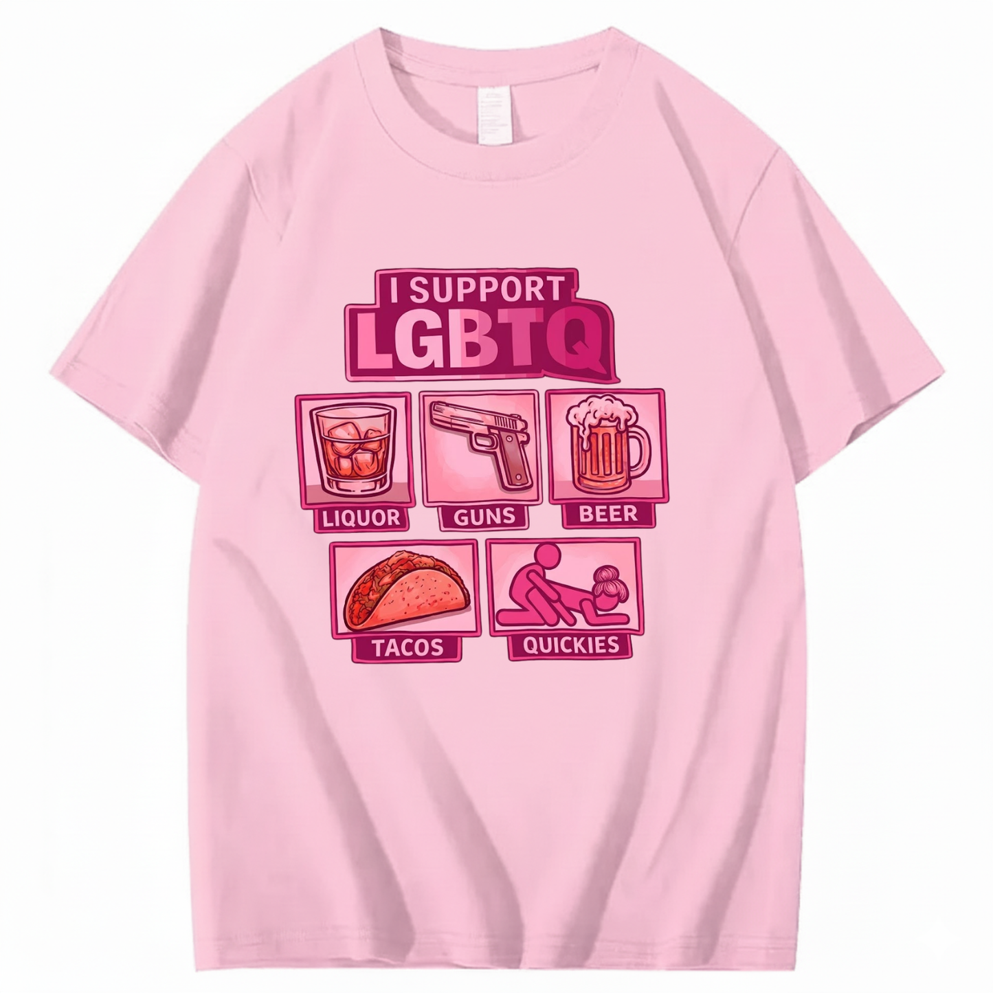 I SUPPORT LGBTQ T - SHIRT (FRONT PRINT)