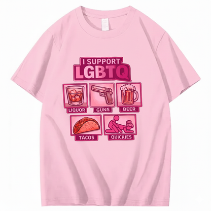 I SUPPORT LGBTQ T - SHIRT (FRONT PRINT)