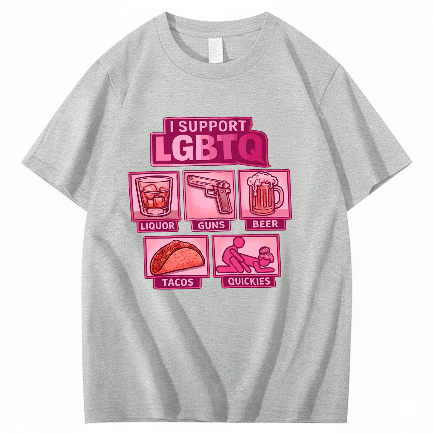 I SUPPORT LGBTQ T - SHIRT (FRONT PRINT)