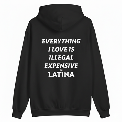 EVERYTHING I LOVE IS ILLEGAL, EXPENSIVE, OR LATINA. HOODIE