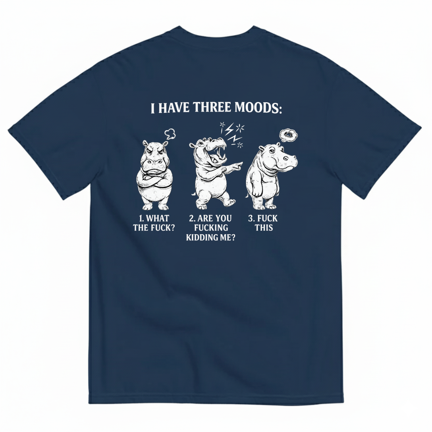 I HAVE THREE MOODS T- SHIRT (BACK PRINT)