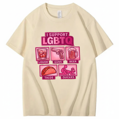 I SUPPORT LGBTQ T - SHIRT (FRONT PRINT)