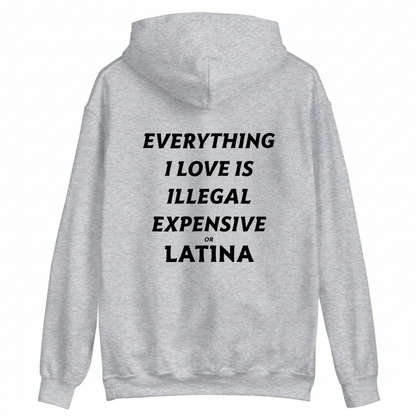 EVERYTHING I LOVE IS ILLEGAL, EXPENSIVE, OR LATINA. HOODIE