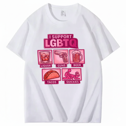 I SUPPORT LGBTQ T - SHIRT (FRONT PRINT)