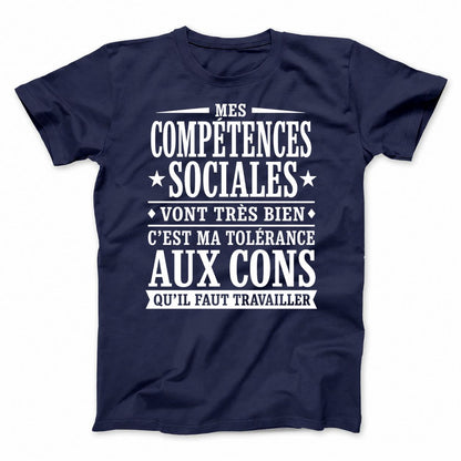 MES COMPÉTENCES SOCIALES VONT TRÈS BIEN T-SHIRT (FRONT PRINT)