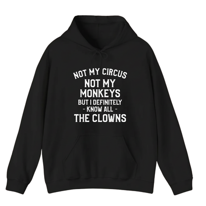 Not My Circus Not My Monkeys But I Definitely Know Nanny Hoodie (Front Print)