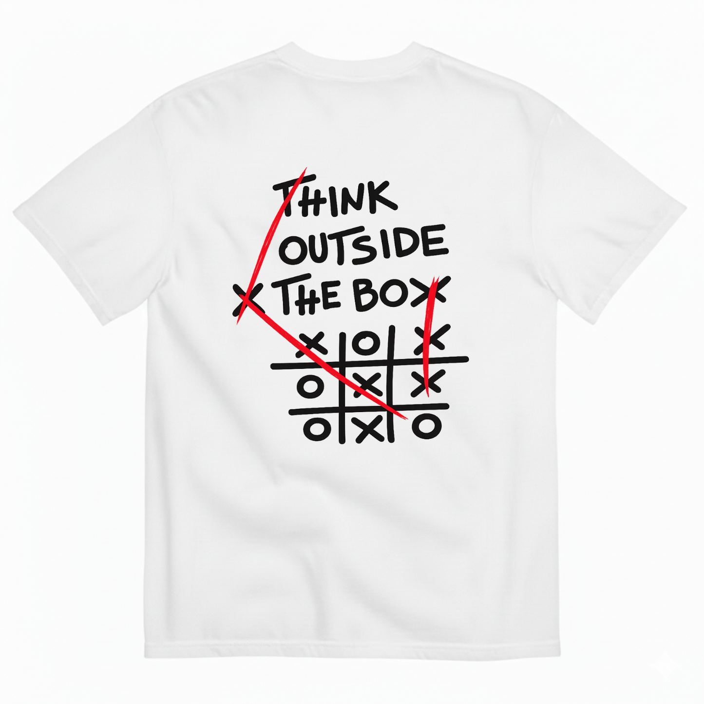 THINK OUTSIDE THE BOX T-SHIRT (BACK PRINT)