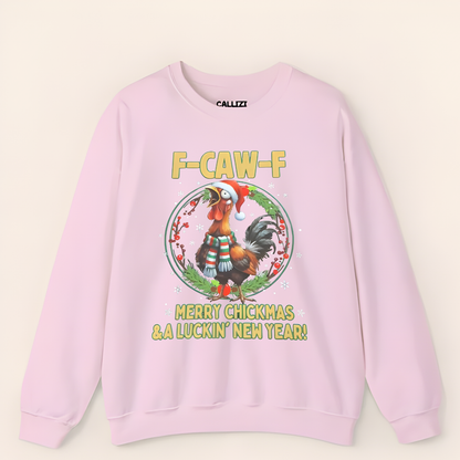 Funny F-CAW-F Rooster Christmas Swearshirt