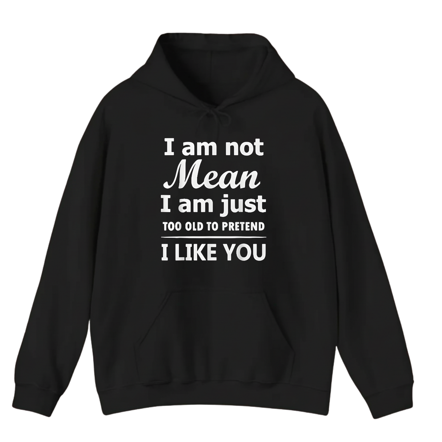 I am not Mean I am just TOO OLD TO PRETEND I LIKE YOU Hoodie (Front Print)