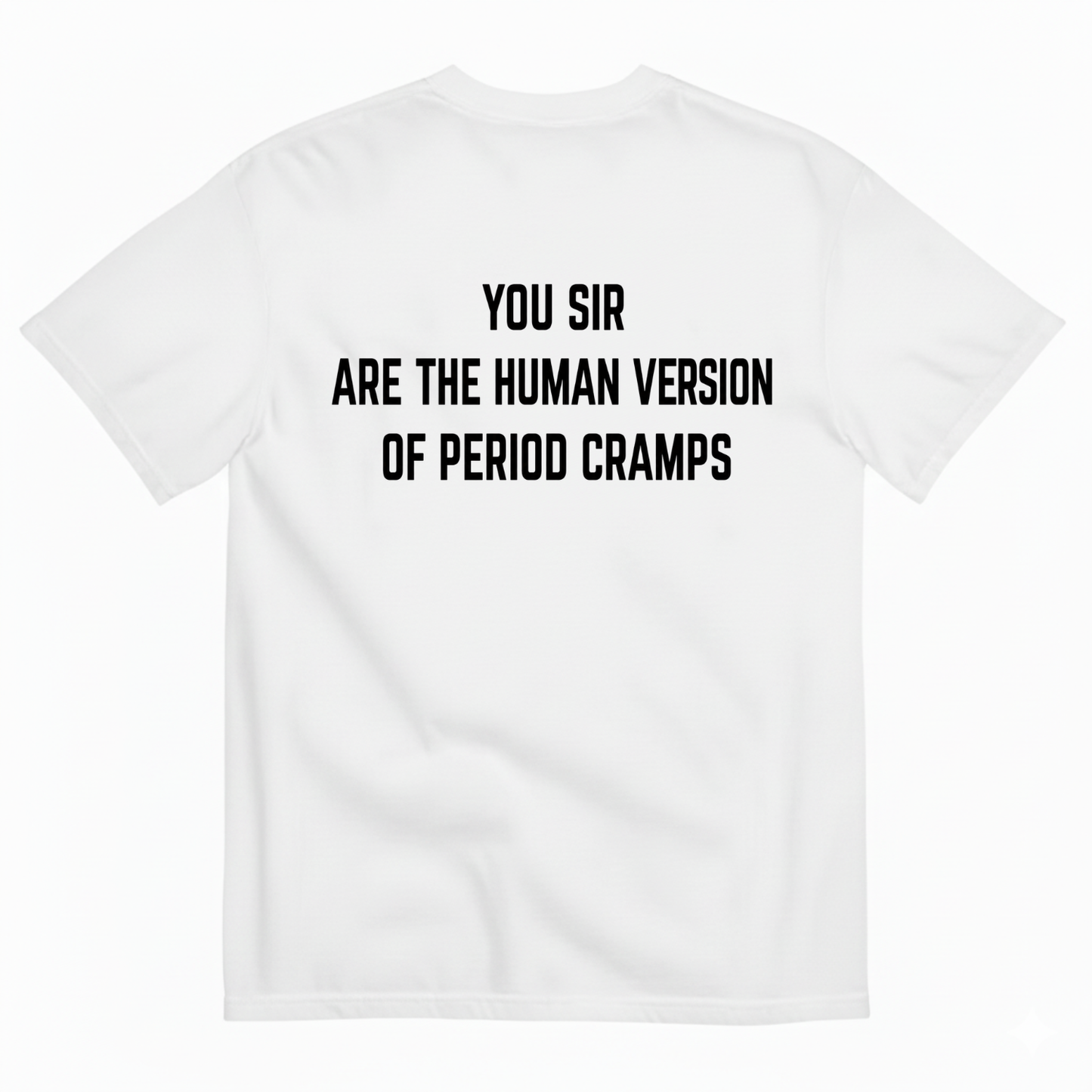 YOU SIR ARE THE HUMAN VERSION OF PERIOD CRAMPS T-SHIRT (BACK PRINT)