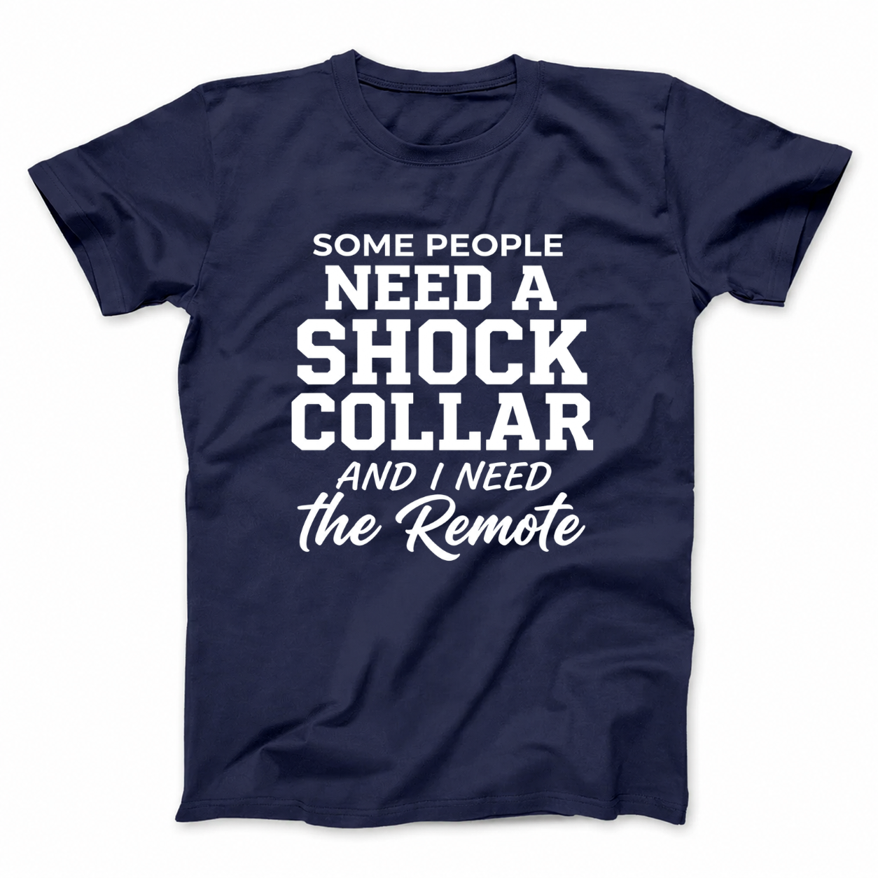 SOME PEOPLE NEED A SHOCK COLLAR AND I NEED THE REMOTE T - SHIRT (FRONT PRINT)