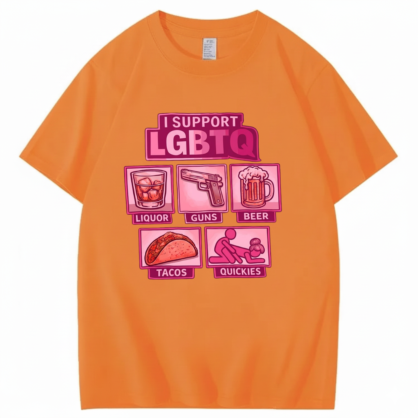 I SUPPORT LGBTQ T - SHIRT (FRONT PRINT)