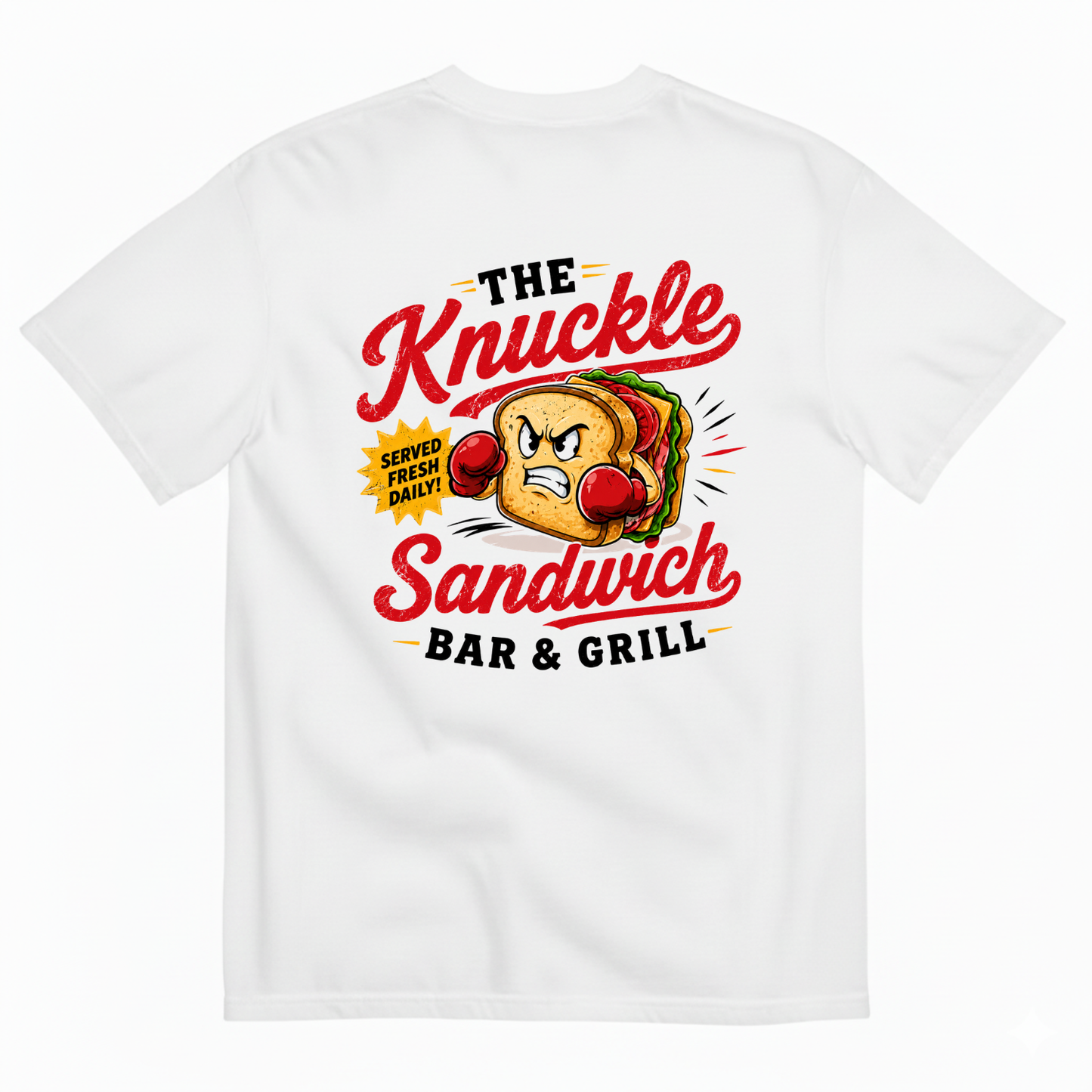 THE KNUCKLE SANDWICH BAR & GRILL T-SHIRT (BACK PRINT)