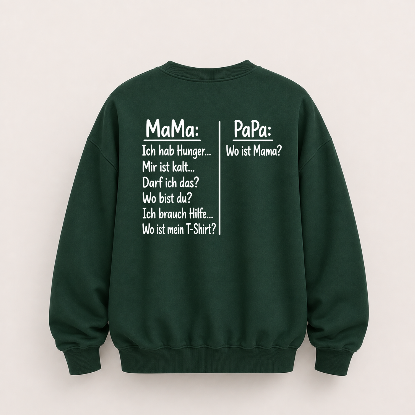 MAMA PAPA SWEATSHIRT (BACK PRINT)