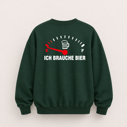 ICH BRAUCHE BIER SWEATSHIRT (BACK PRINT)