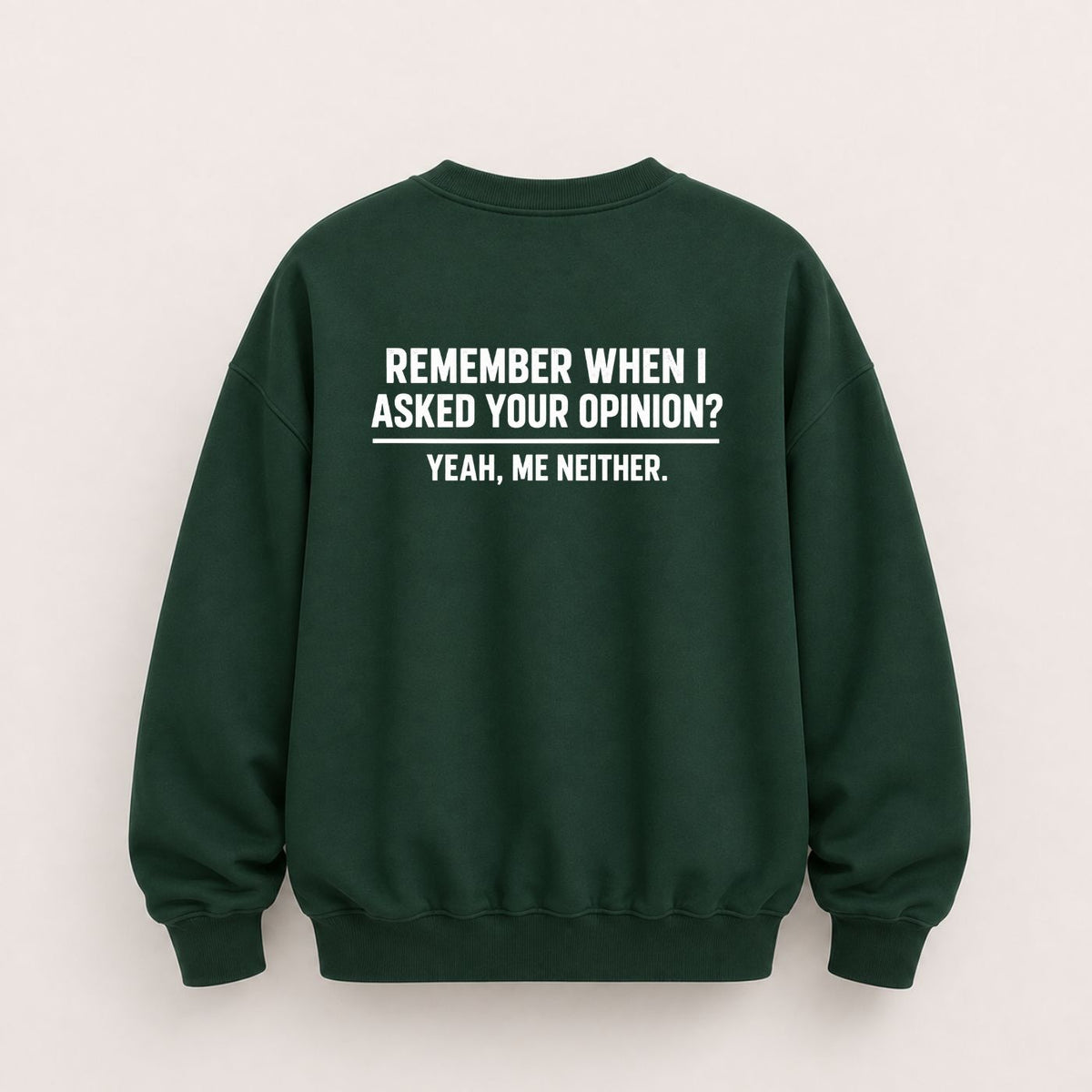 REMEMBER WHEN I ASKED YOUR OPINION SWEATSHIRT (BACK PRINT)
