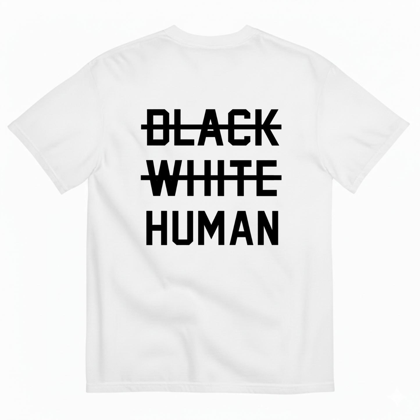 BLACK WHITE HUMAN T-SHIRT (BACK PRINT)