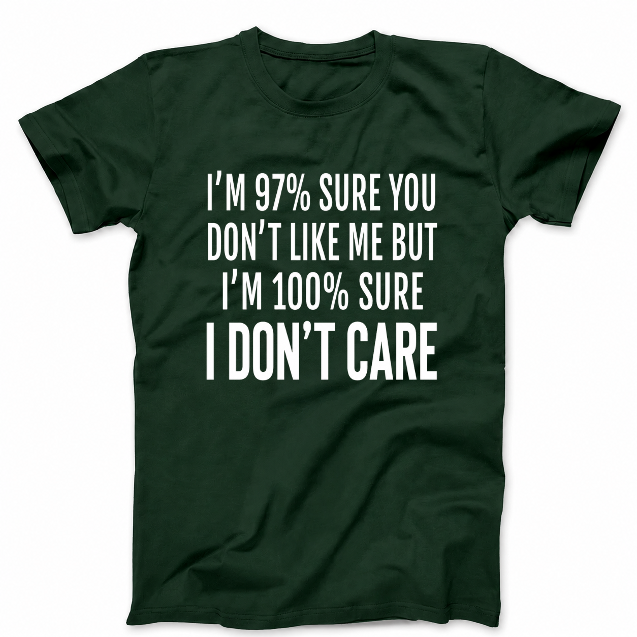 I'M 97% SURE YOU DON'T LIKE ME BUT I'M 100% SURE I DON'T CARE T - SHIRT (FRONT PRINT)