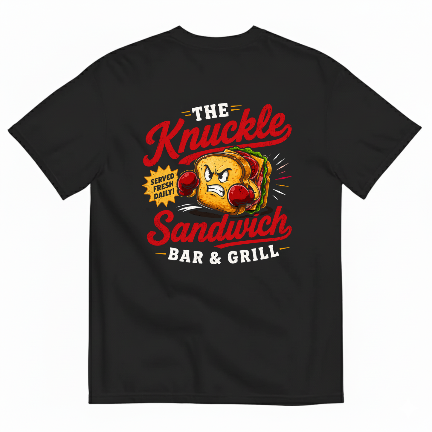 THE KNUCKLE SANDWICH BAR & GRILL T-SHIRT (BACK PRINT)